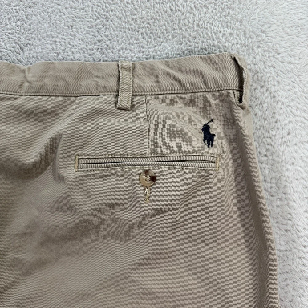 Polo Ralph Lauren Preston Pant Men 38x32 Khaki Tan Cotton Chino Trousers Classic